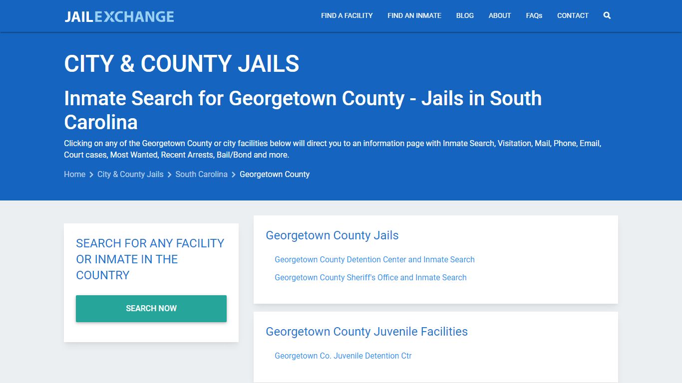 Inmate Search for Georgetown County | Jails in South Carolina